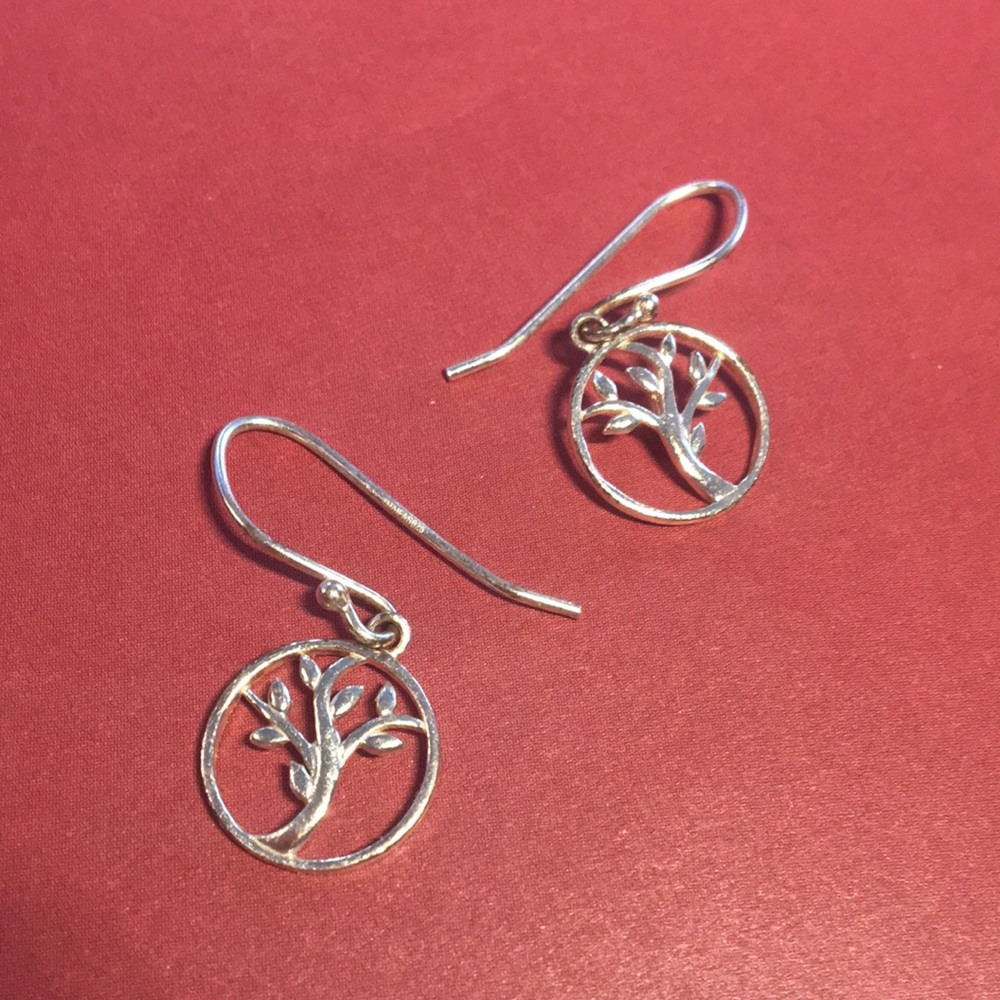 Yoga tree sterling silver earrings